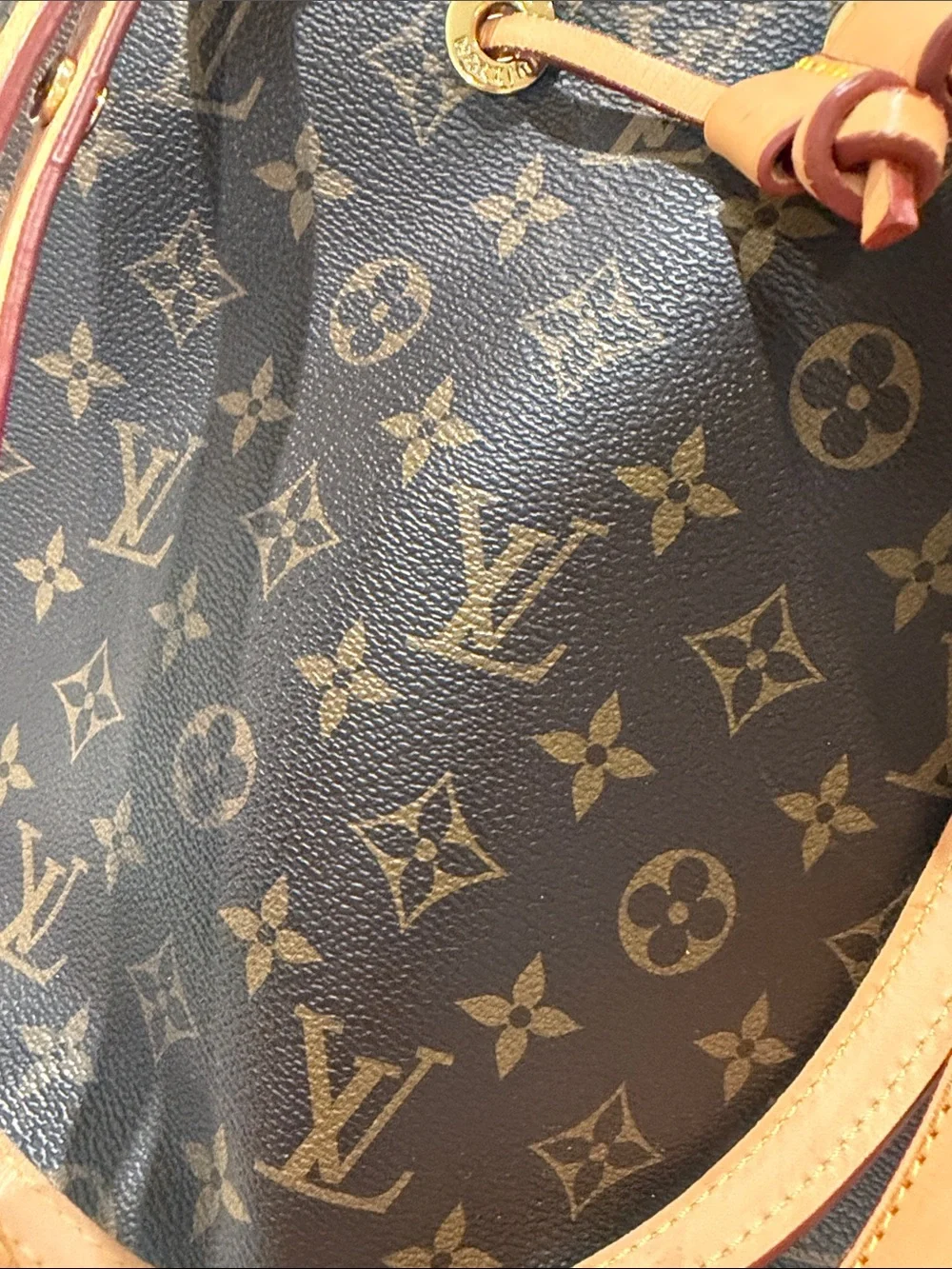 New Monogram Canvas Shoulder Bag in Brown with Tan Trim - Picture 8 of 10